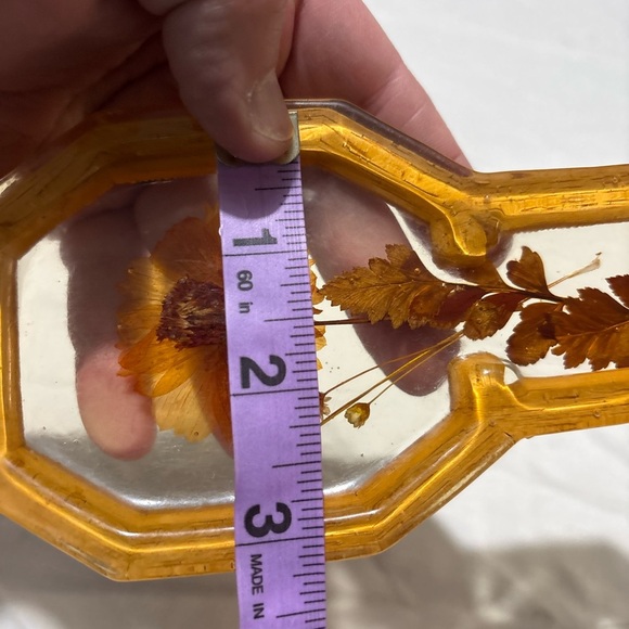 Vintage Lucite and Pressed Flower Spoon Holder - Picture 5 of 5
